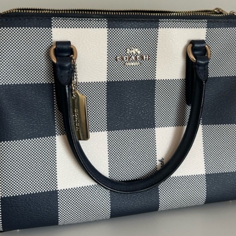 Coach Blue and White Tote with Elegant Design
